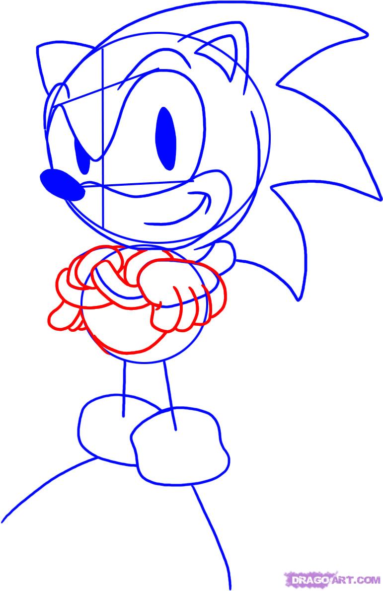 771x1190 Step How To Draw Sonic The Hedgehog