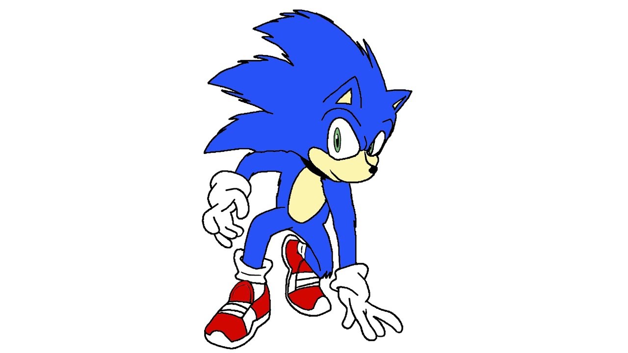 1280x720 Sonic The Hedgehog Movie Poster Speed Drawing