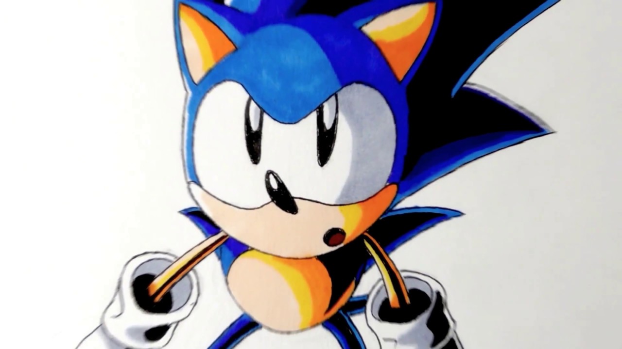 1280x720 Drawing Sonic The Hedgehog Classic Design