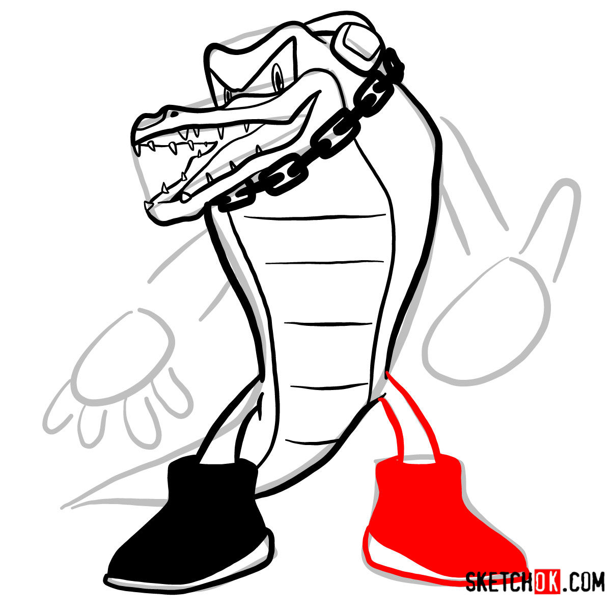 1200x1200 How To Draw Vector The Crocodile Sonic The Hedgehog