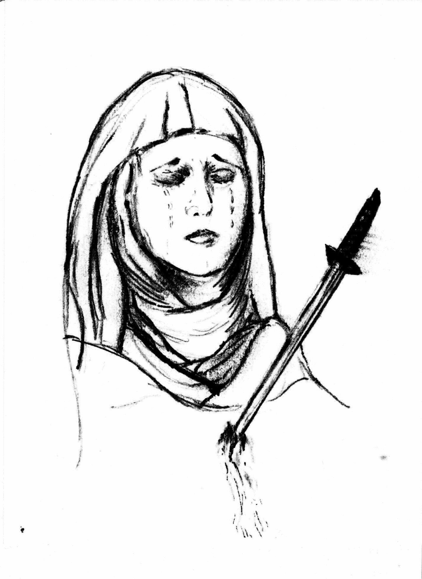 1426x1958 Blessed Mother, Pierced