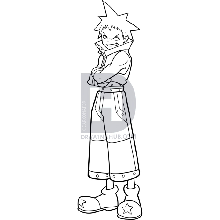 720x720 how to draw black star, soul eater, step