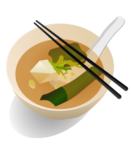 448x500 Miso Soup Serving Vector Drawing