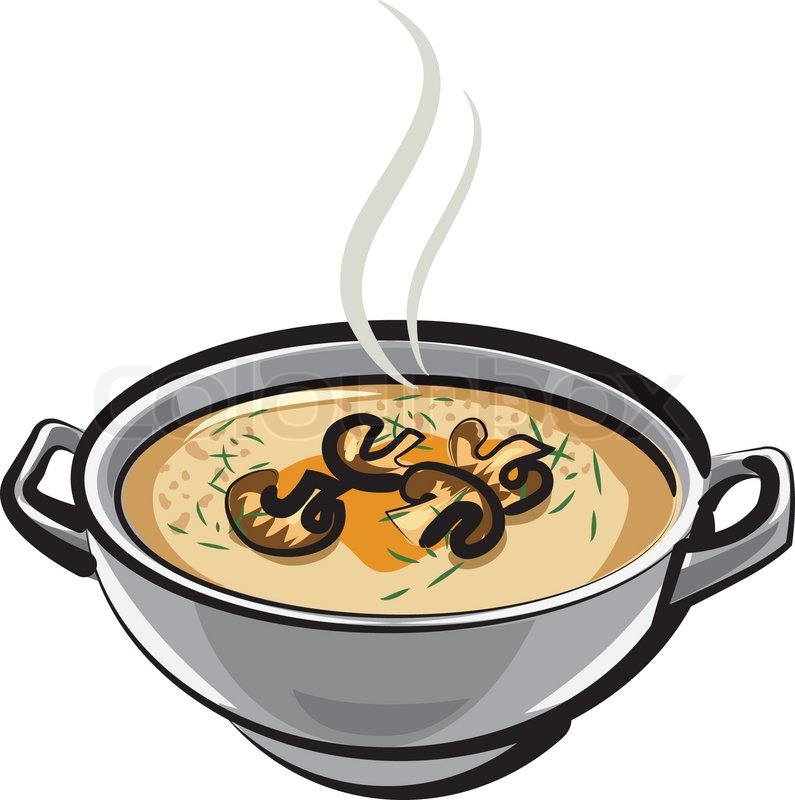 795x800 Soup With Mushrooms Stock Vector Colourbox