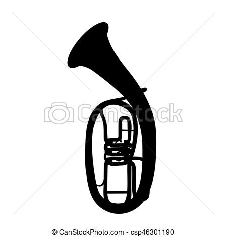 450x470 Widely Menzurny Brass Instrument Tube Vector Illustration