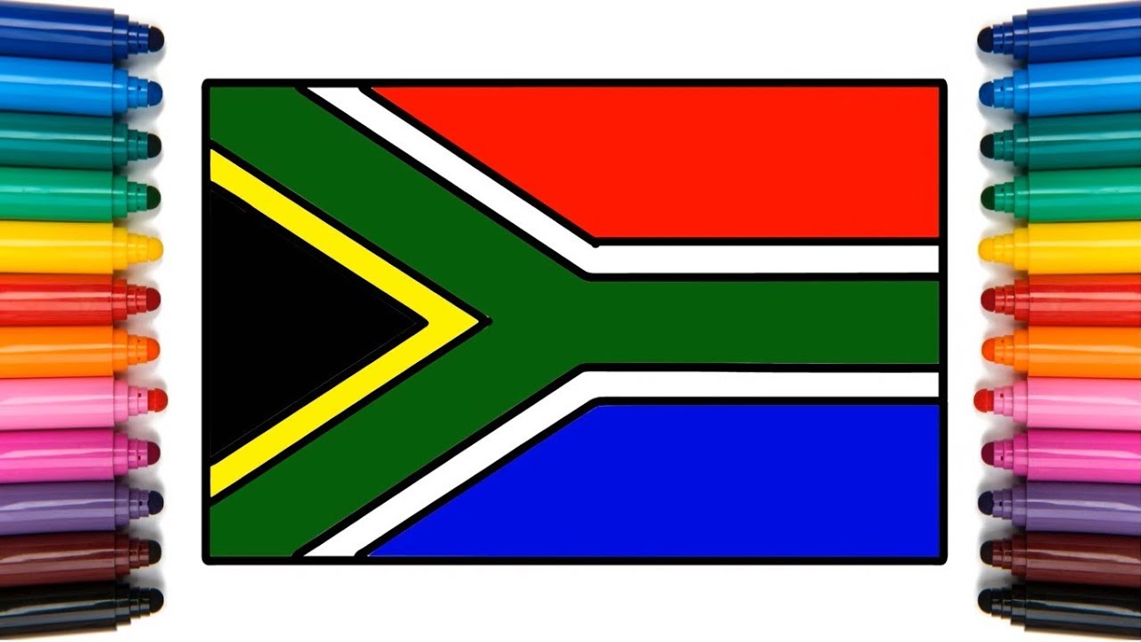 1280x720 how to drawing south africa flag south african national flag