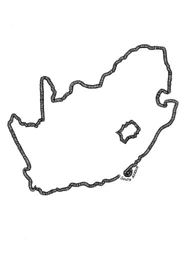 375x506 South Africa Border Drawing