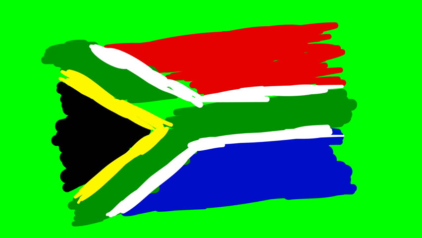852x480 South Africa Drawing Flag On Stock Footage Video