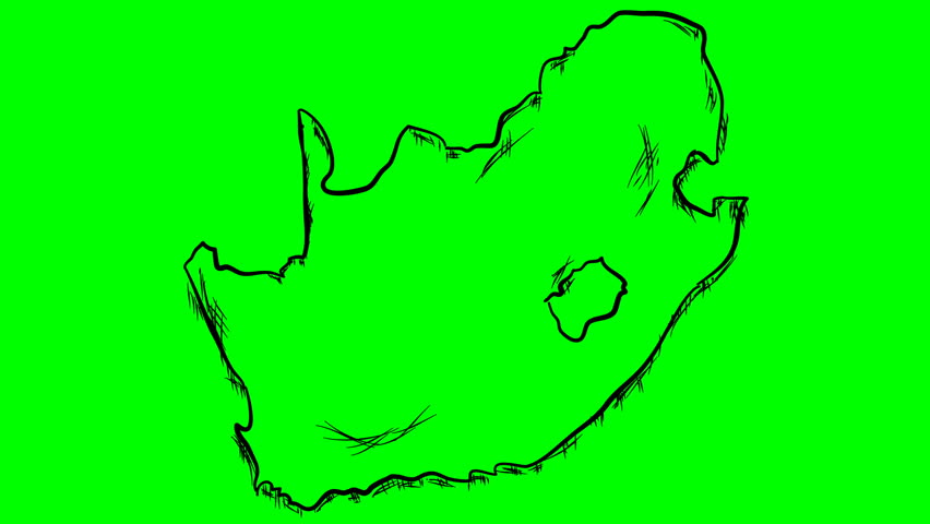 852x480 South Africa Drawing Outline Map Stock Footage Video