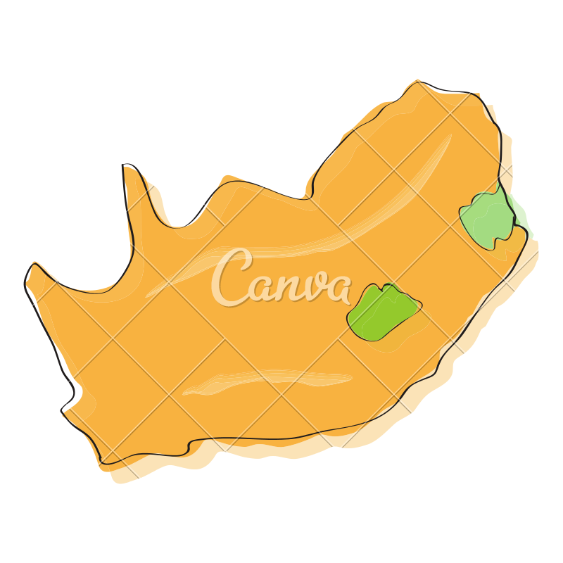 800x800 Comic Drawing Of A Map Of South Africa