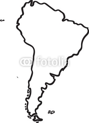 289x400 Freehand Sketch South America Map On White Background Vector