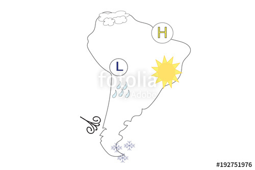 500x334 South America Weather Forecast Map Stock Image And Royalty Free