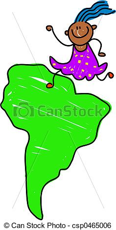 237x470 South American Kid Happy Little Ethnic Girl Standing On A Map