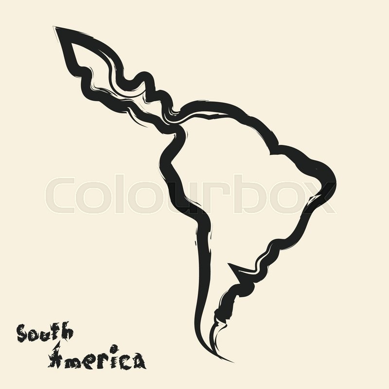 800x800 Doodle Drawing South America Continent Stock Vector Colourbox