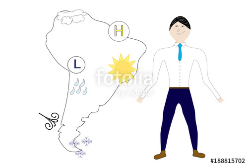 500x334 Weatherman And South America Forecast Map Stock Image And Royalty