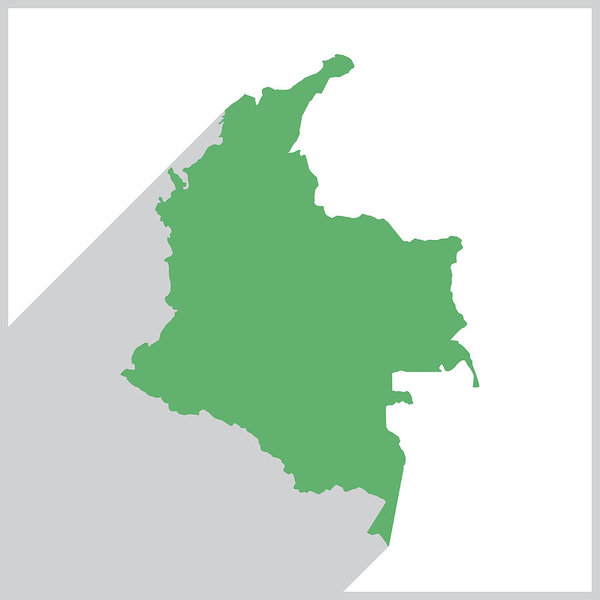 600x600 Colombia Green Map Icon Art Print