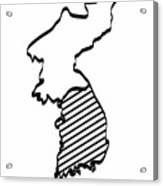 163x186 North And South Korea Map Outline Graphic Freehand Drawing