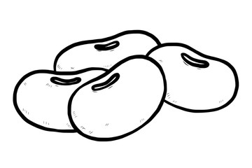 360x240 Soybean Cartoon Vector And Illustration, Black And White, Hand