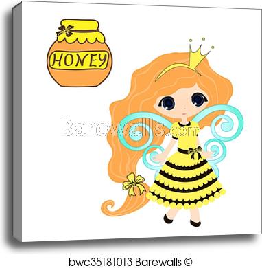 382x390 Fairytale Sweetheart Princess Bee, Cartoon Girl Vector Cute Hand