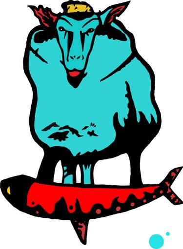 375x511 Illustration Of Space Goat Rides Rocket Drawing