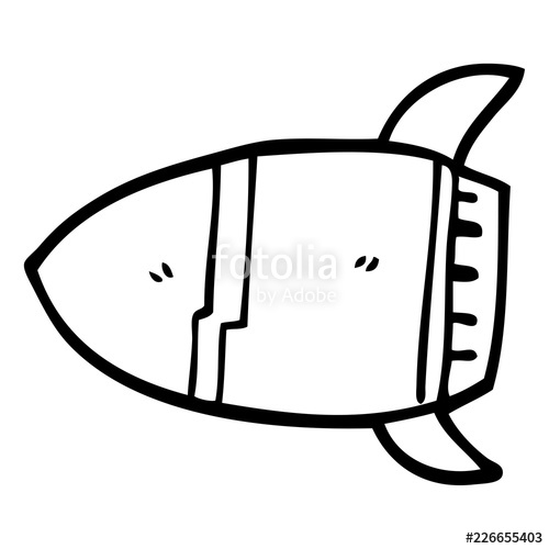500x500 Line Drawing Cartoon Space Rocket Stock Image And Royalty Free