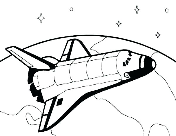 600x464 Space Shuttle Coloring Pages A Kids Drawing Of Astronaut And His