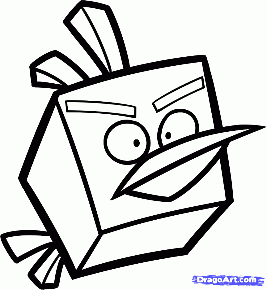 864x936 Step How To Draw An Ice Bird, Angry Birds Space