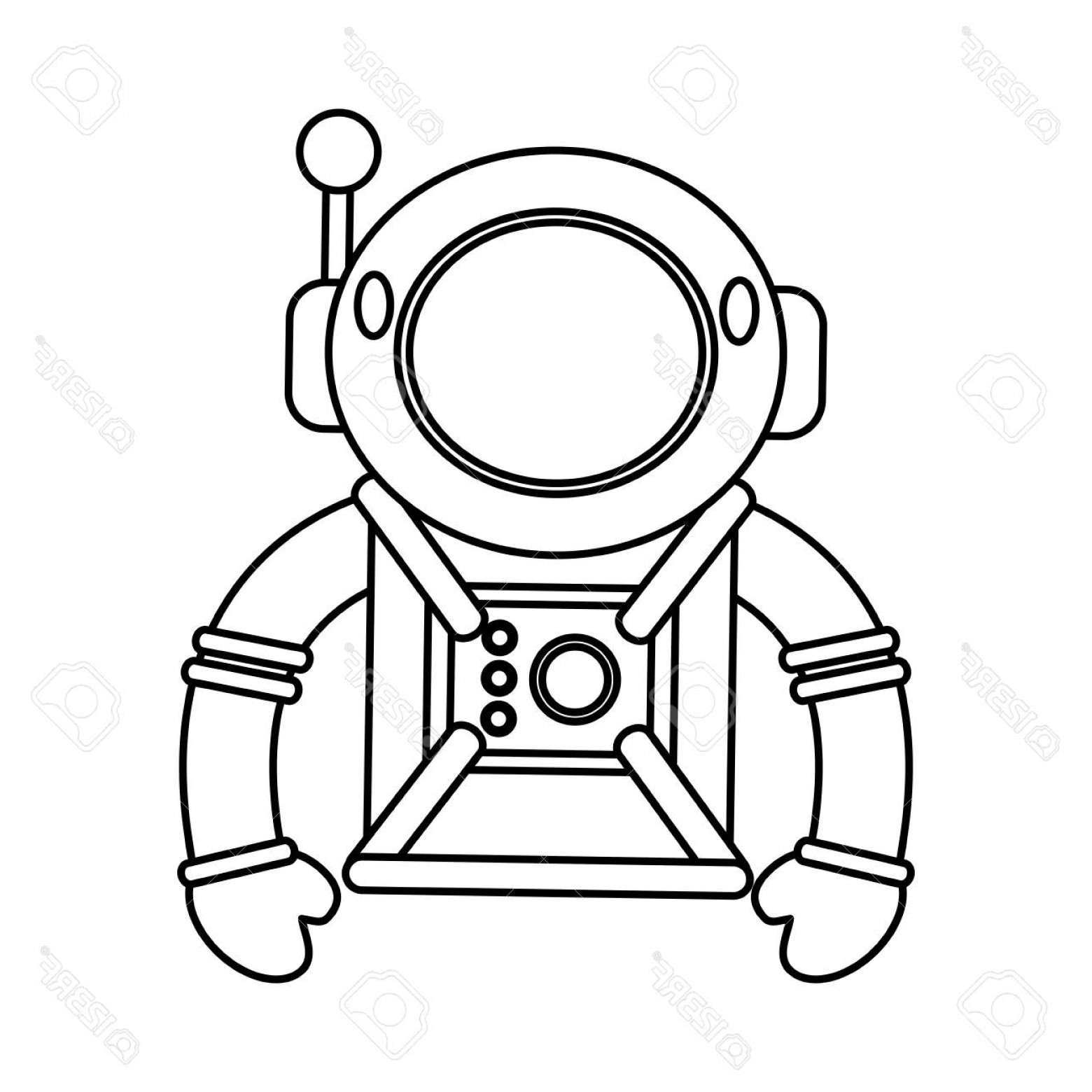 1560x1560 Photostock Vector Astronaut Suit Helmet Space Outline Vector