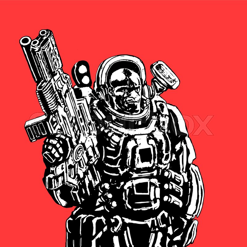 800x800 Heavy Space Marine In Suit With Large Stock Vector Colourbox