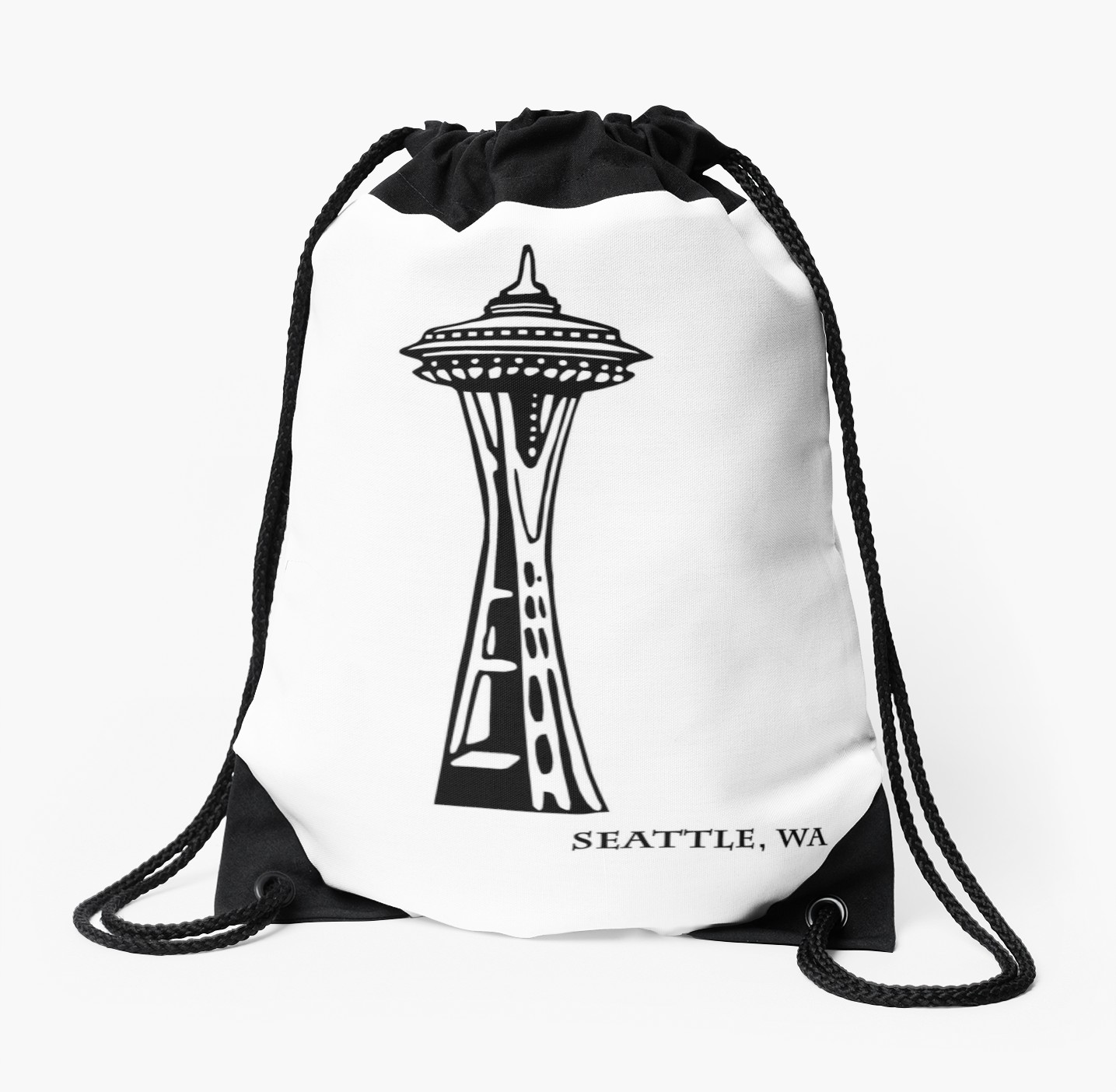 1435x1404 Seattle, Washington's Space Needle Drawstring Bag