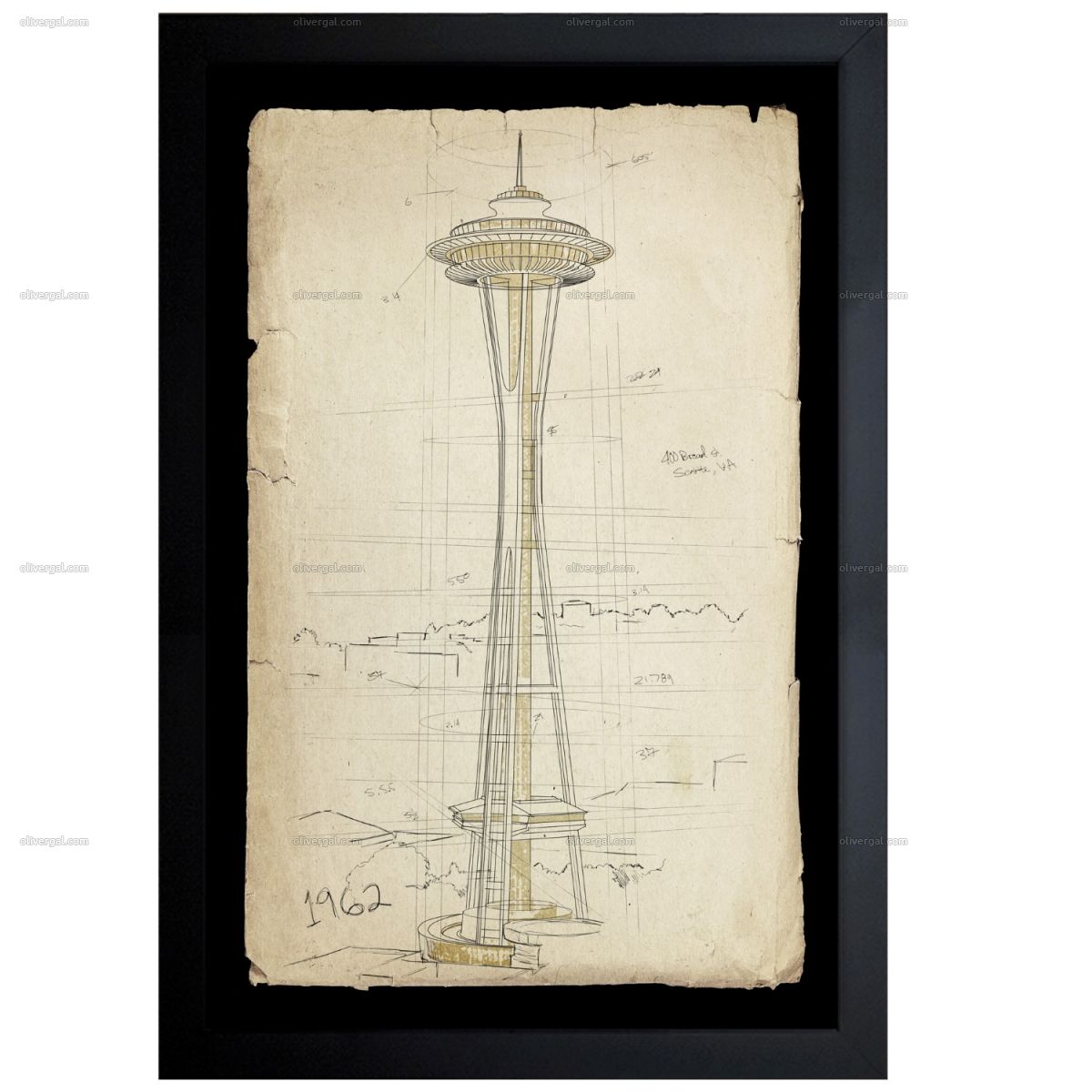 1200x1200 Space Needle Wall Art Artwork Places And Landmarks Hatcher