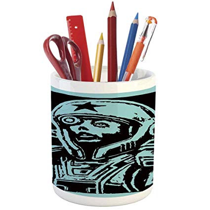 425x425 Pencil Pen Holder, Astronaut, Printed Ceramic Pencil
