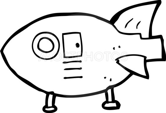 562x383 Cartoon Space Rocket