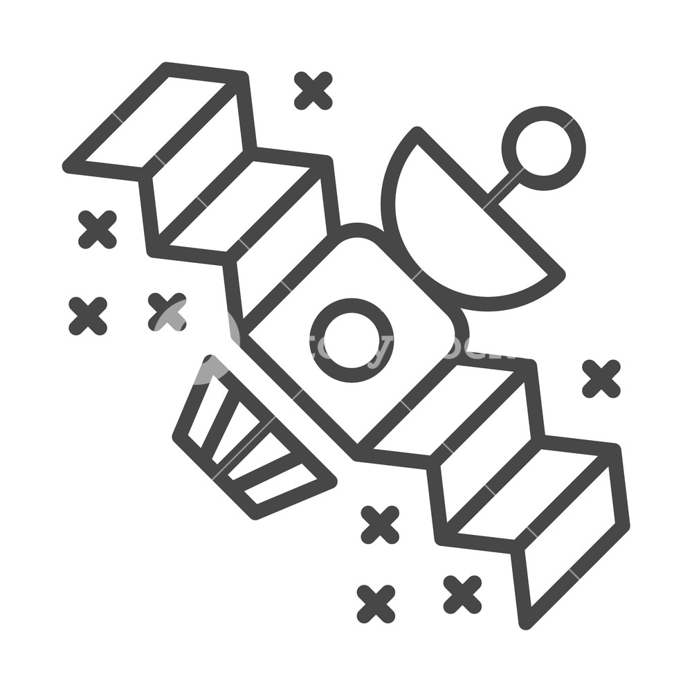 1000x1000 space satellite icon outline space satellite vector icon for web