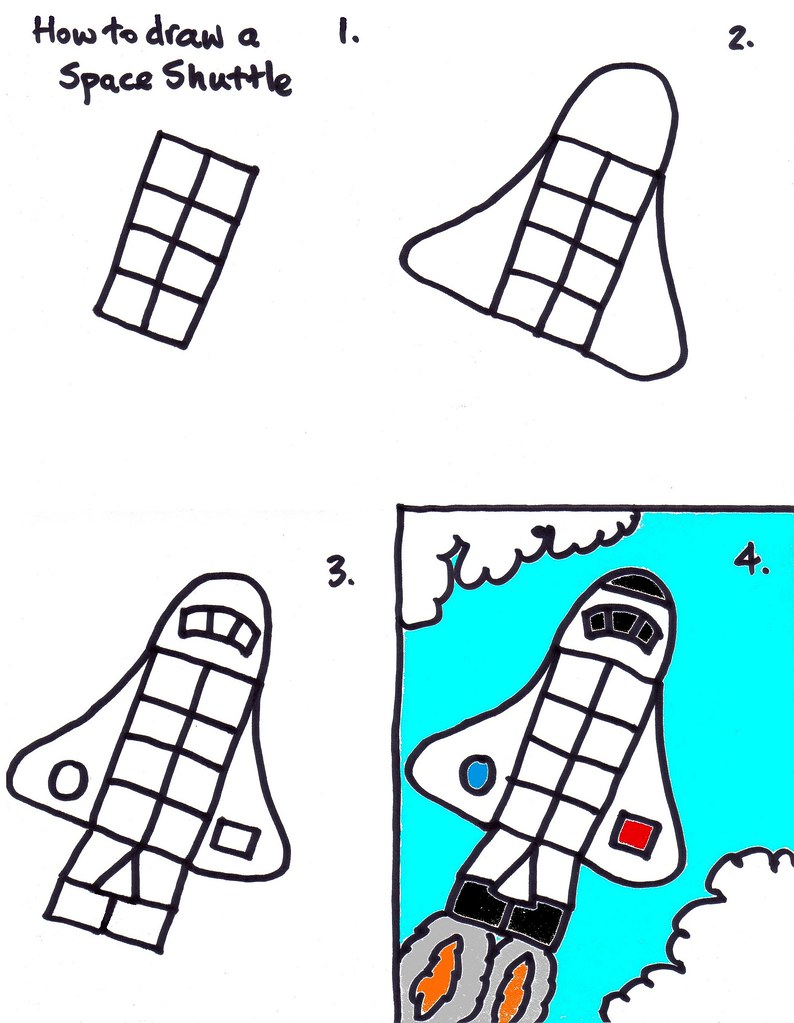794x1023 drawing a space shuttle kidz art club lesson