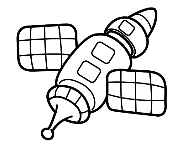 600x470 Space Station Coloring Page