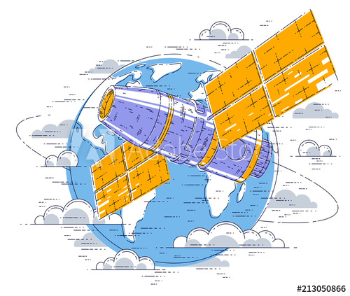 500x423 Space Station Flying Orbital Spaceflight Around Earth, Spacecraft