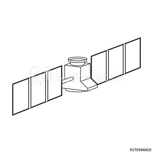 500x500 Space Station In Orbit Space Technology Single Icon In Outline