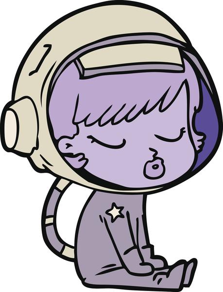 459x600 Cute Purple Kid Astronaut In Space Suit Cartoon Vinyl Decal