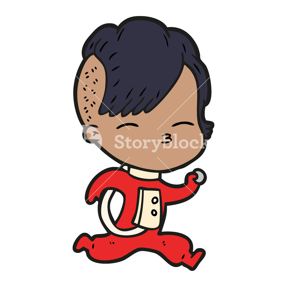 1000x1000 Cartoon Girl In Space Suit Royalty Free Stock Image