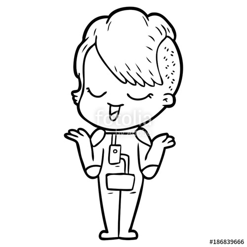 500x500 Happy Cartoon Girl In Space Suit Stock Image And Royalty Free