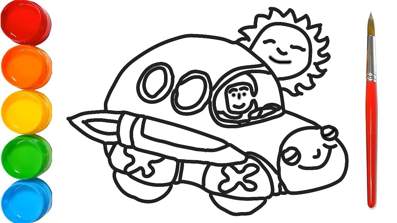 1280x720 Baby Pilot Spacecraft Coloring And Drawing For Kids, Toddlers
