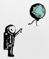 190x228 Astronaut Earth Balloon Drawing Baby Bib Spreadshirt