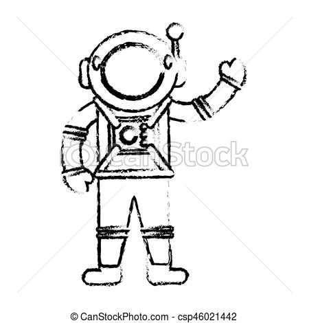 450x470 astronaut suit spaceman sketch vector illustration