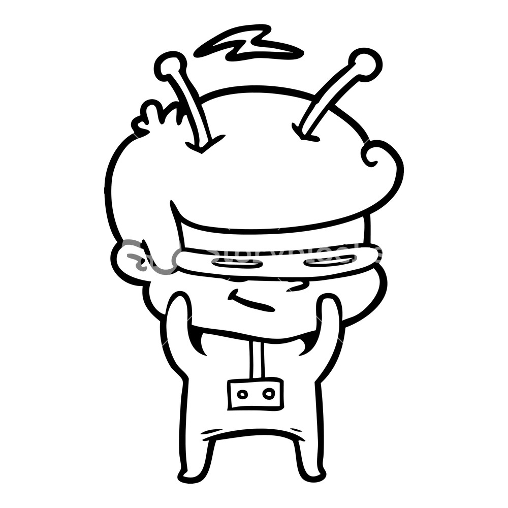 1000x1000 shy cartoon spaceman royalty free stock image