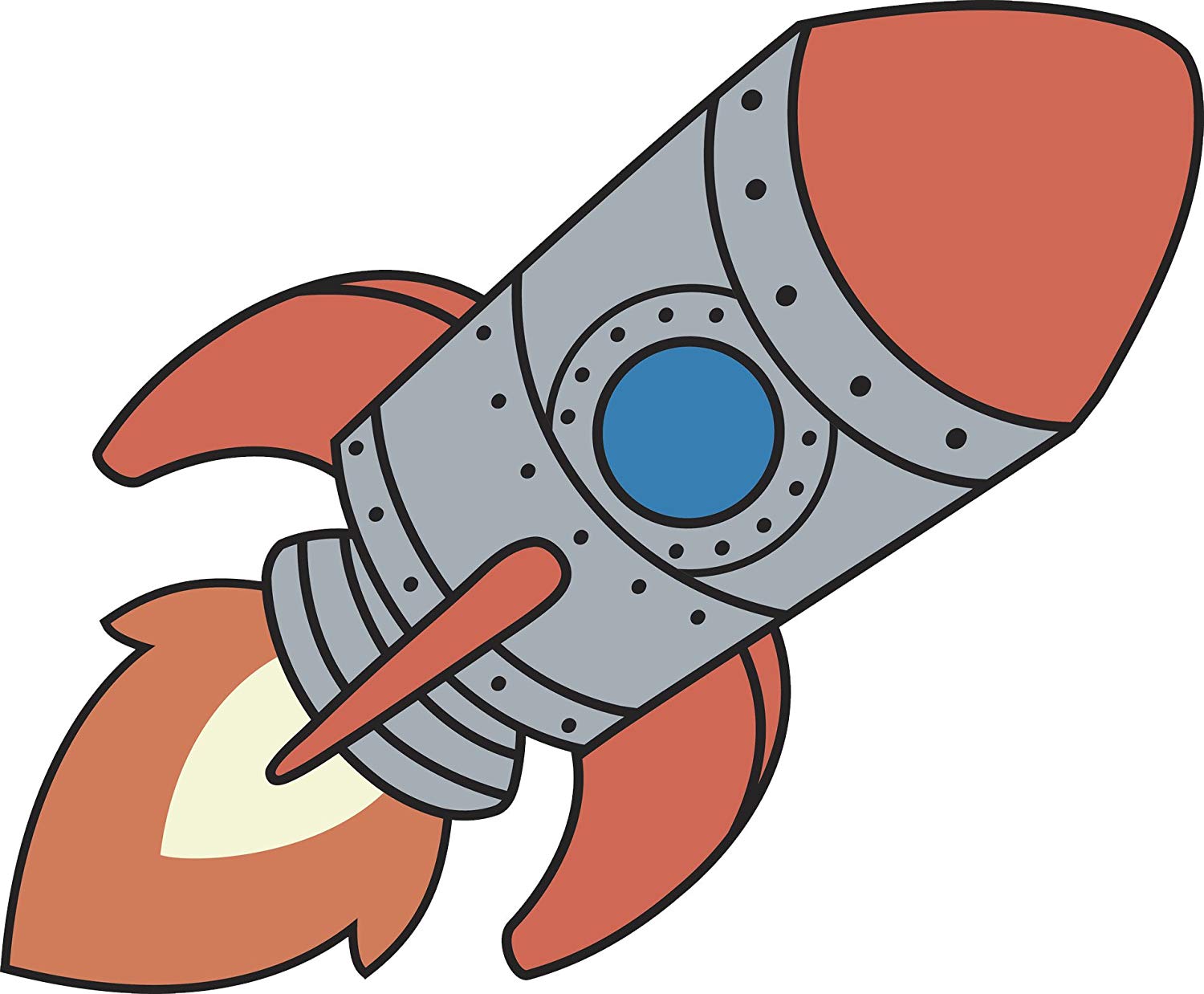 1500x1238 Fun Drawing Of Blasting Off Spaceship Cartoon Vinyl