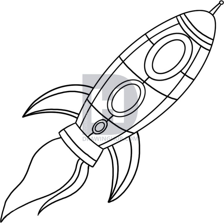 724x720 How To Draw A Spaceship, Step
