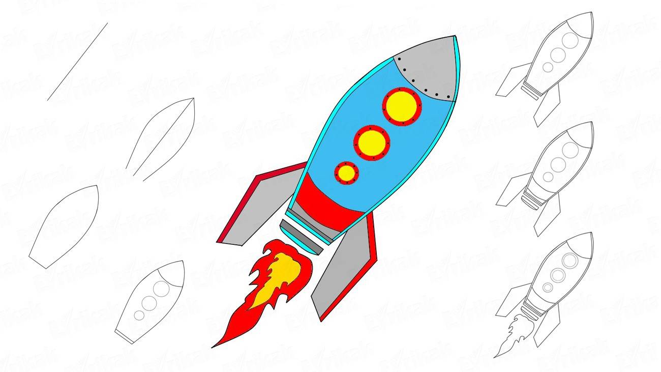 1300x731 How To Draw A Spaceship For Children
