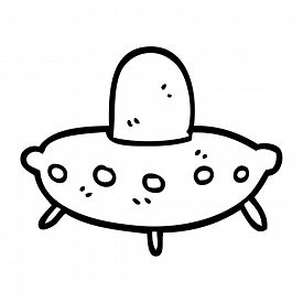 275x275 Line Drawing Cartoon Alien Spaceship Image