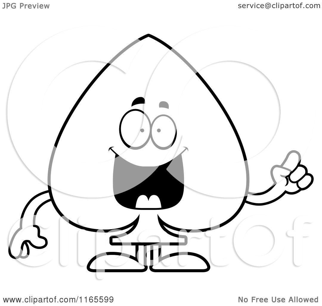1080x1024 Cartoon Clipart Of A Spade Card Suit Mascot With An Idea